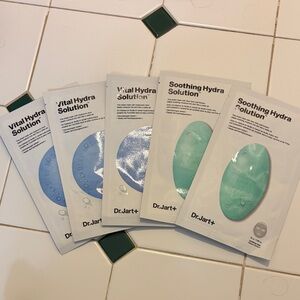 New 5 Pack Dr. Jart Soothing and Vital Hydra Solution Sheet Masks 03/27 & 11/26
